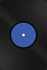 Poster/flyer background. Vinyl record album graphic illustration with blue label. Use as design element for websites, print and other graphics.
