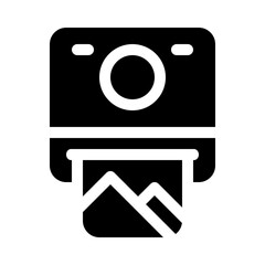 instant camera glyph icon