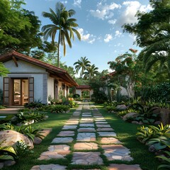 Fototapeta premium Tropical Paradise Garden Pathway