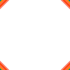 An abstract retro 70's style transparent boho corner border design element.