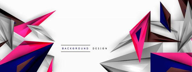 Obraz premium Minimal geometric abstract background. Low poly dynamic triangle design. Trendy techno business template for wallpaper, banner, background or landing