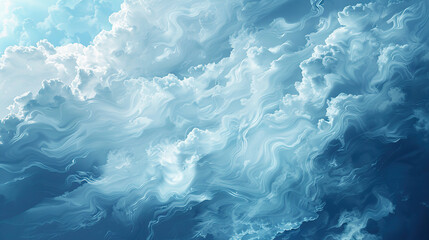 Obraz premium Blue Sky with Clouds Above the Ocean