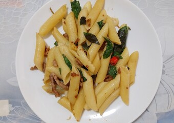 italian food dish menu pasta penne stir fry spicy
