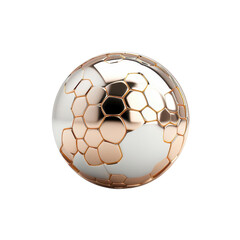 Obraz premium Abstract sphere with a metallic, geometric honeycomb pattern.
