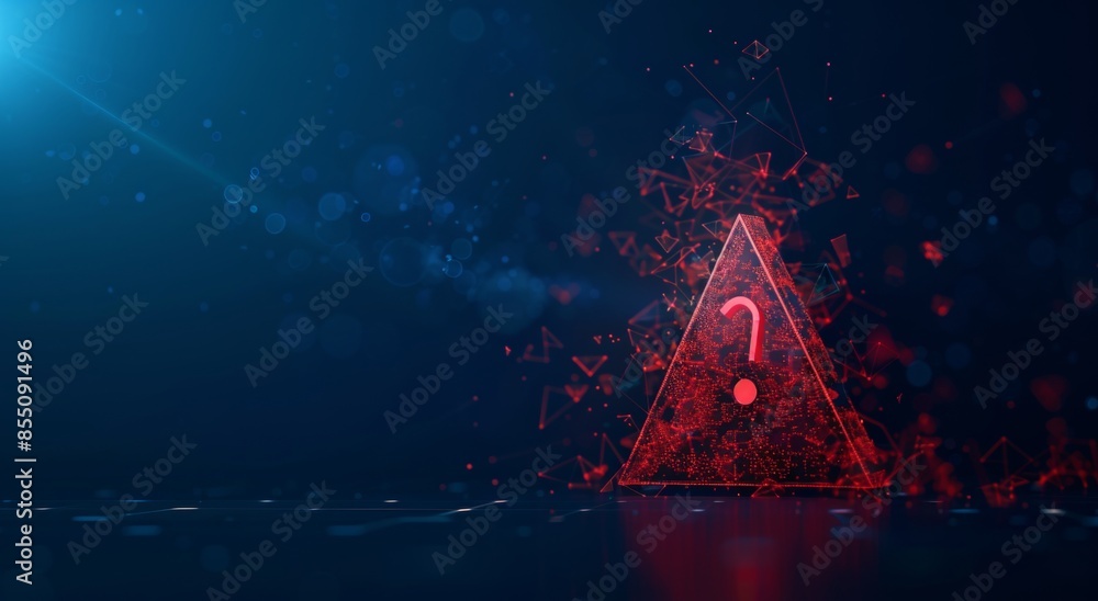 Poster a glowing red triangle with an exclamation mark inside