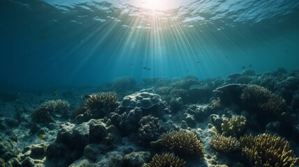 Fototapeta premium Marine life a coral reef ecosystem with diverse fish