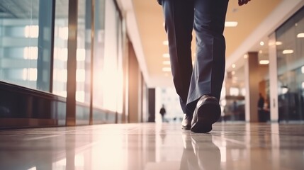 Fototapeta premium Executive Footsteps in the Corporate Hallway