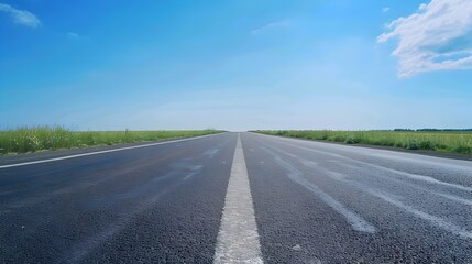 Obraz premium Endless Countryside Road Stretching Through Serene Landscape