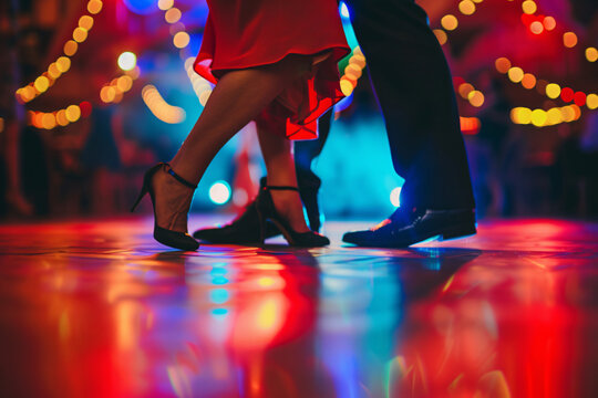 A lively Latin party with energetic dancing, vibrant outfits, and festive music, creating a joyful and celebratory atmosphere.