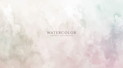 Abstract horizontal watercolor background. Neutral light colored empty space background illustration