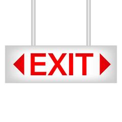 Exit Sign. Fire Exit Sign. Emergency Fire Exit Sign. Vector Illustration Isolated on White Background. 