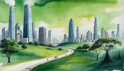 Obraz premium Innovative Urban Concepts for a Sustainable Future