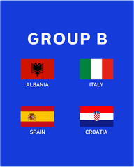 Group B Emblem European Nations 2024 Teams Countries European Germany Football Symbol Logo Design Vector Illustration