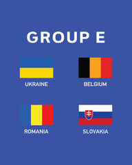 Group E Flag European Nations 2024 Teams Countries European Germany Football Symbol Logo Design Vector Illustration