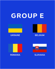 Group E Flag European Nations 2024 Teams Countries European Germany Football Symbol Logo Design Vector Illustration