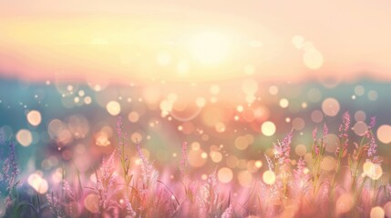 Dreamy Meadow at Sunset