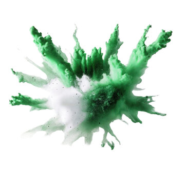 recommend clip art: Dynamic explosion of green colour,isolated on white or transparent background. Wallpaper.Graphic resources for illustrative backgrounds. Holi clip art coloured powder splashes in the air background..