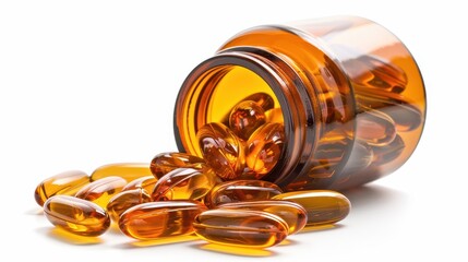 Fish oil softgel capsules containing omega 3 and vitamin D packaged