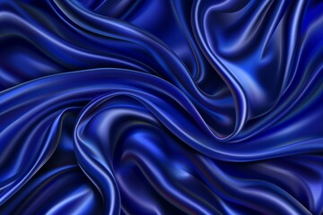 Obraz premium Luxurious royal blue satin fabric texture with elegant drapes