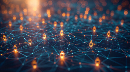 Fototapeta premium Business and economic growth on global business network, Data analysis of financial and banking, Stock, Technology and data connection, Security, Blockchain and Networking. Generative AI Illustration.