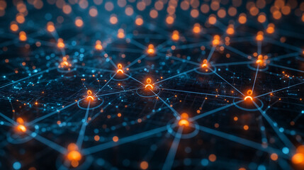 Obraz premium Business and economic growth on global business network, Data analysis of financial and banking, Stock, Technology and data connection, Security, Blockchain and Networking. Generative AI Illustration.