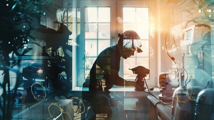 AI-generated photo of a father and son playing with a toy car.