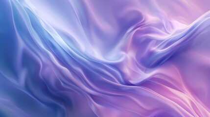 An abstract image featuring flowing wave-like shapes in cool purple, blue, and pink tones.
