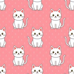 seamless pattern with cute cats