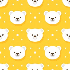 seamless pattern with cute cartoon teddy bear