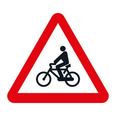 DANGER TRAFFIC SIGNS OF SPAIN, P-22 - Cyclists - PNG