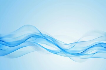 Obraz premium Abstract blue waves on a soft gradient background