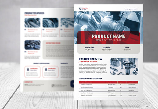 Product Data Specification Sheet Template 