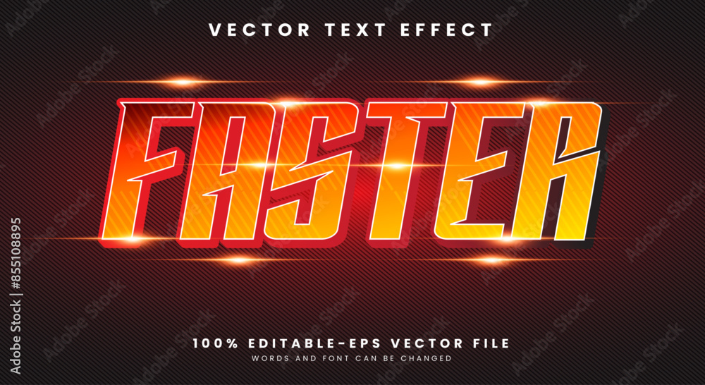 Poster faster editable text effect template with modern style