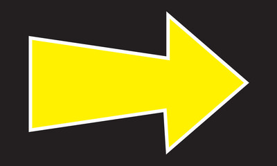 hand drawn quirky cartoon arrow. isolated on black background. Vector illustration. EPS 10 