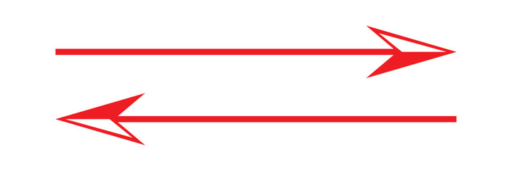 Red arrow to the left. vector, isolated on a white background. Vector illustration. EPS 10