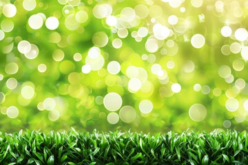 Obraz premium Lush green grass with bokeh light background in nature