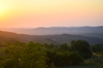 colorfull sunset in the mountains  