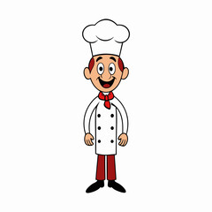 a Stylish funny cartoon chef of the restaurant vector illustration.