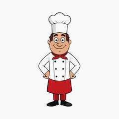 a Stylish funny cartoon chef of the restaurant vector illustration.