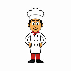 a Stylish funny cartoon chef of the restaurant vector illustration.