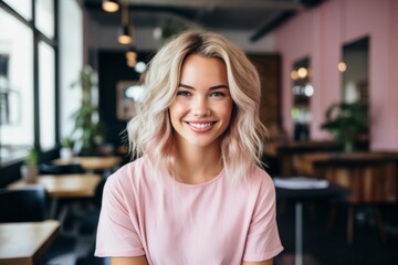 Portrait of a young female hairdresser in modern salon