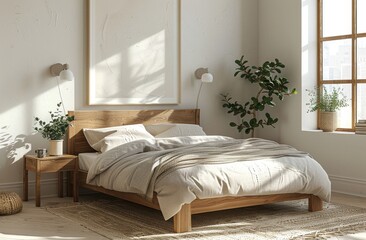 Modern Minimalist Bedroom Interior Design With Large Window and Natural Light