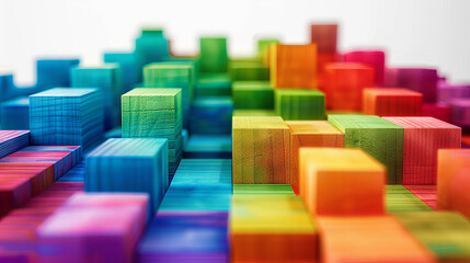 Fototapeta premium multicolored wooden blocks background