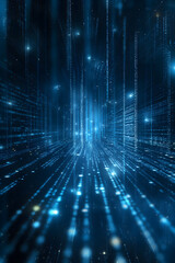 Digital Data Stream in Cyberspace - Abstract Technology Background