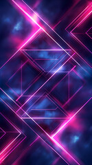 Obraz premium Futuristic Hexagonal Digital Wallpaper with Neon Lights