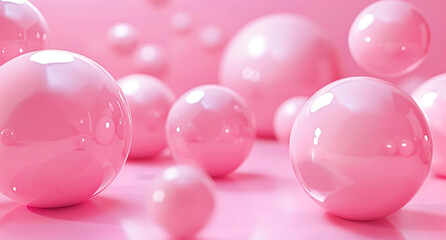 Abstract background with pink spheres, minimalistic 3D rendering of abstract shapes in pastel colors.