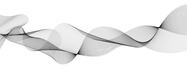 Wave business curve lines on transparent background. Abstract wavy ocean line and future technology, business, voice, sound, music, poster, banner background.