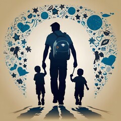 Happy_Fathers_Day_with_dad_and_children