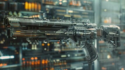 Fototapeta premium The image shows a sci-fi gun