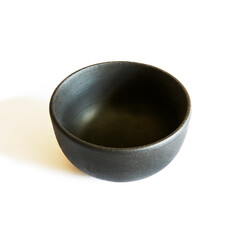 Clay bowl on a white background.
